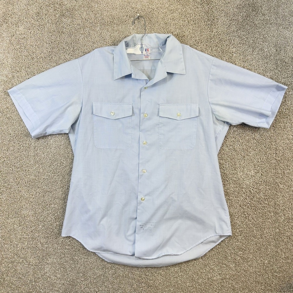 Flying Cross Shirt Mens 16.5 Light Blue USAF Regulation Short Sleeve Work
